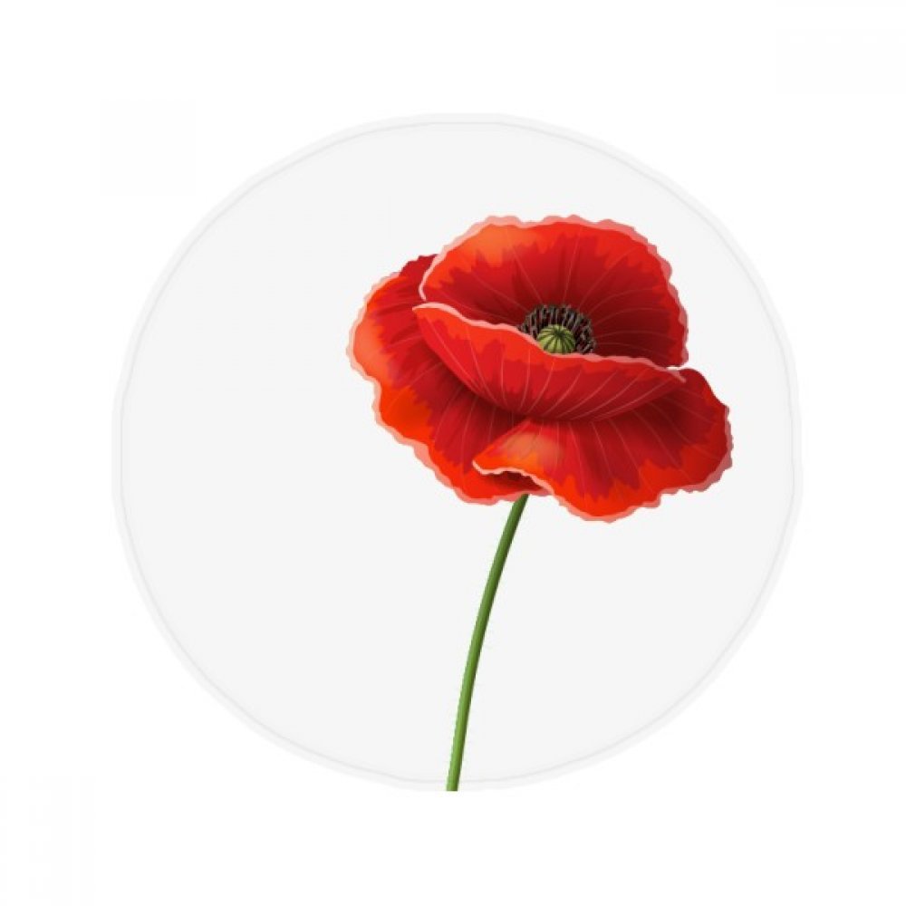 Tapis de sol pavot rouge rond 80cm pour salon