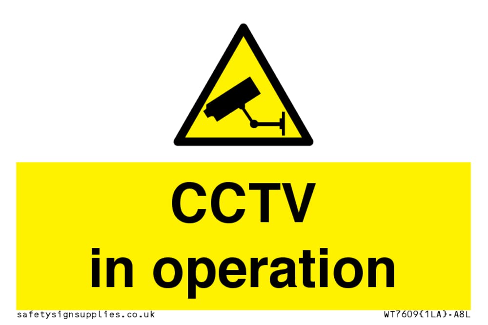 CCTV in operation Sign - 75x50mm - A8L