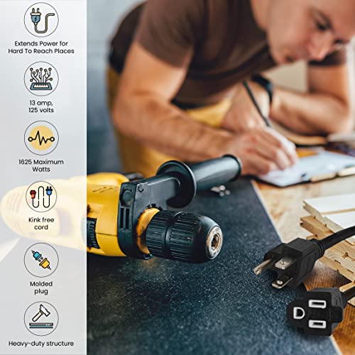 Go Green Power (Gg-13708Bk) 16/3 8’ Sjtw Outdoor Extension Cord, Black, 8 Ft #TOP4