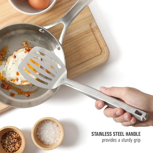 Image of Calphalon Prime Slotted Turner, Barbecue Turner, Stainless Steel Slotted Spatula for Cooking, Kitchen Flipping Spatula, Heat-Resistant and Durable Kitchen Utensil for Kitchens