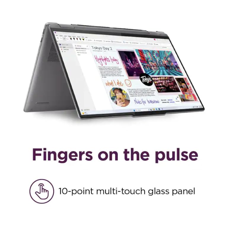 Image of Lenovo Yoga 7 Copilot + 2-in-1 Laptop 16.0 inch Touchscreen IPS WUXGA Display (AMD Ryzen 7 8840HS, 16GB LPDDR5X, 512GB SSD, Backlit KB, Fingerprint, WiFi 6E, Webcam, Bluetooth 5.3, Win 11 Home)