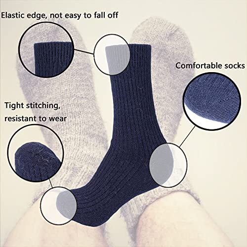 CHAO RAN Wool Cashmere Socks for Men Winter Warm Male Socks Thick Soft Dress Crew Socks 3 Pairs4
