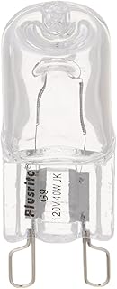 Plusrite 3416-40 Watt Halogen Light Bulb - T4 - Looped Pin G9 Base - Clear - 2,000 Life Hours - 600 Lumens - 120 Volt,