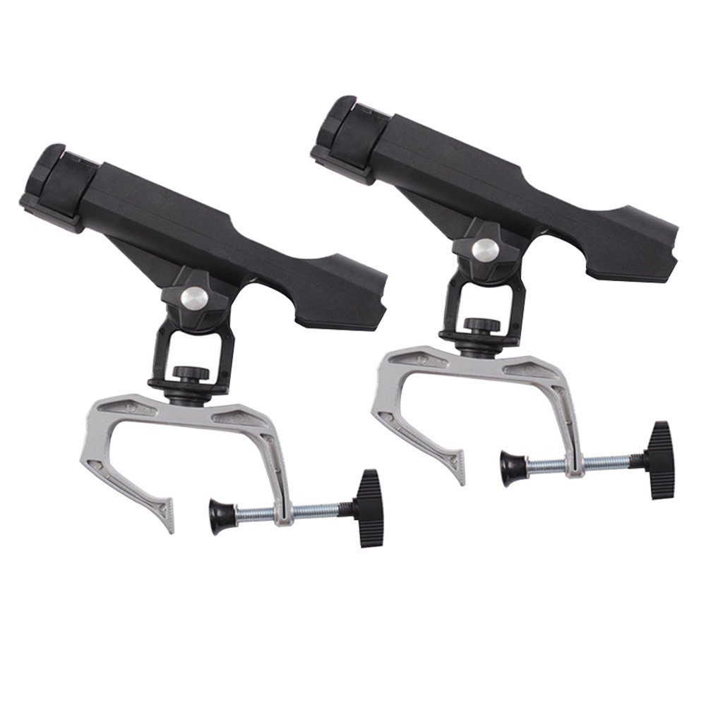 Fishing Rod Holders for Boat Adjustable Fishing Pole Rod Racks 360 Degree Rotation Fishing Boat Rod Holders with Large Clamp Folding Holder