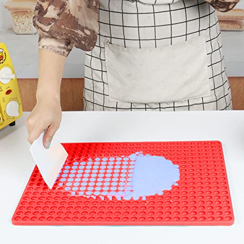 Mis.Moon 468 Löchern Backmatte Hundekekse Mini Halbkugel (1.2cm), mit Teigspatel, Backform für Hundeleckerli, Silicone Baking Mat, Baking Mould for Dog Treats