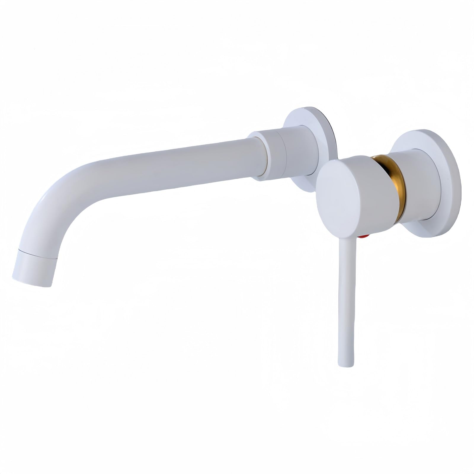 ZYCHSJXA All Copper Wall Wash Basin with Hot and Cold Water Control Concealed Faucet (White)
