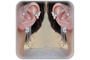 Natural Lightweight Tassel Zircon Butterfly Earrings for Women and Girls