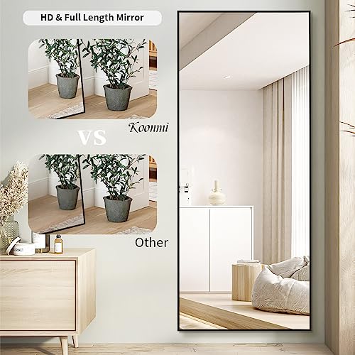 Koonmi 71"x31" Floor Mirror Full Length, Bedroom Floor Body Mirror with Stand, Large Black Mirror, Leaning, Standing or Hanging Horizontally/Vertically