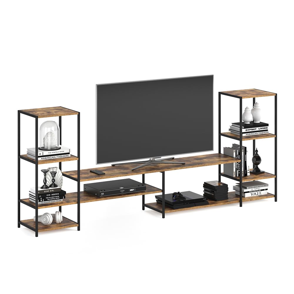 Vicco Meuble TV Fyrk, Bois Antique, 226x93cm, avec des étagères Ouvertes pour Le Rangement des appareils multimédias