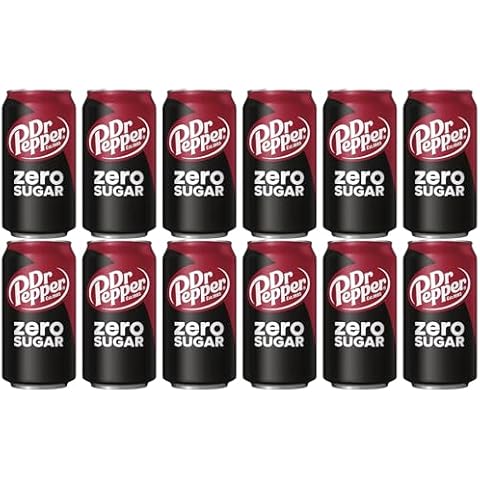 Dr. Pepper Zero Sugar Soda Cans, 12 Fl Oz, Zero Sugar 12 Pack of Diet Soda Soft Drinks – Ideal for Lunch Boxes, Pantry Supplies, Holiday Snacks, and Healthy Drinks; Comes in ComboCreations Box Cover