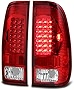 VIPMOTOZ LED Tail Light Lamp Assembly For 1997-2003 Ford F150 & 1999-2007 Ford Superduty F250 F350 Pickup Truck - Rosso Red Lens, Driver and Passenger Side