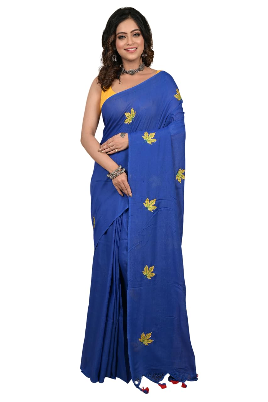 Stylish Pure Cotton Saree with Blouse Piece | Breathable Fabric Saree for Women’s Traditional Look-image-26
