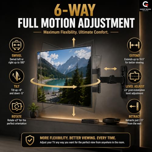 Gadget-Wagon North Bayou Model-S4 6 Way Swivel Tilt Wall Mount 32-55 - Image 3