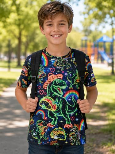 Image of uideazone Boys 3D Graphic T-Shirts Short Sleeve Crew Neck Tees 4-16Y