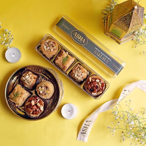 Image of ASHA SWEETS Baklava Assorted Sweets (Pack Of 1 X 100 Grams)| Made with Pure Ghee |Premium Sweet Perfect for Gifting and Snacking| Turkish Delight Made With Fresh Ingredients