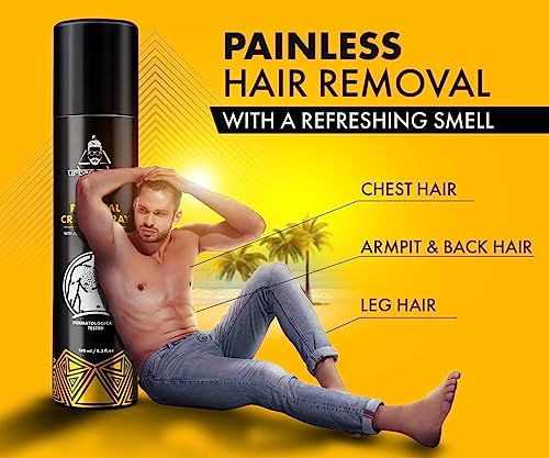 Image of Urbangabru Hair Removal cream Spray For Men | Painless Body Hair Removal spray For Chest, Back, Legs & Under Arms (130 ML, Aloe Vera)