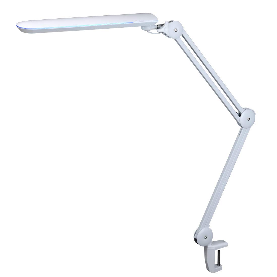 SEMPLIX LED Arbeits-Lampe weiß: (60 PCS LED, 4fach dimmbar) Mit Einer Tischklemme und Höhenverstellbarem Lampenarm