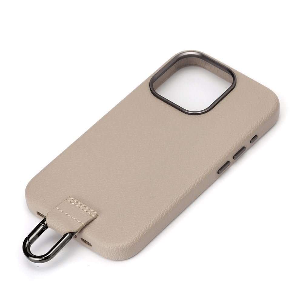 iPhone 15 Pro用 PUレザーケース [グレー]