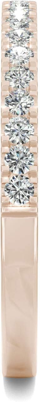Charles & Colvard 14K Rose Gold Moissanite 1.5mm Round Wedding Band, 0.29cttw DEW