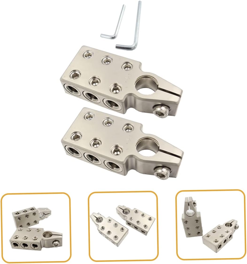 1Pair Auto Battery Terminal Clamps Awg Connector for Vehicle Rv Truck and Pickup Positive Negative Tapered Post Durable and Practical