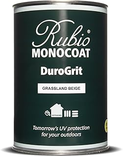 Saturateur bois d'extérieur Rubio Monocoat DuroGrit, Teinture & Scellant - Beige Prairie | 1 couche, protection UV pour terrasses, clôtures & meubles | 1L