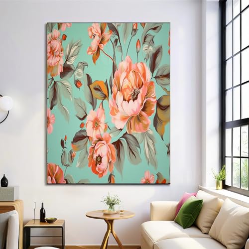 Affiches vintage pivoine botanique 70x100 cm pour decoration murale salon GDJSMIN