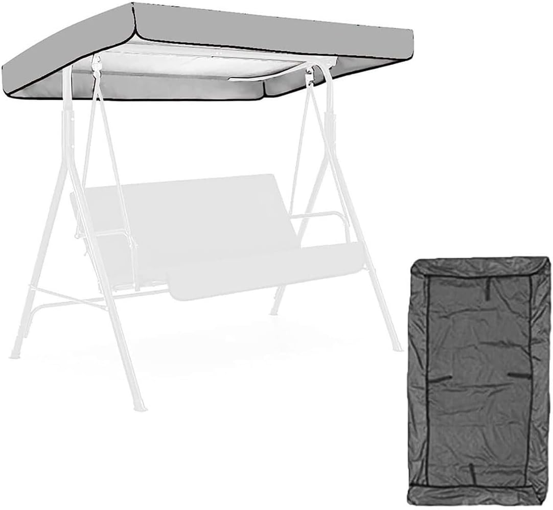Usoway Replacement Canopy Top for Porch Swing, Strong Patio Swing Cover Universal Canopy for Garden Chair Traditional 3 Person Swing Waterproof Wind Resistant (C : A, S : 84x48x9inch), 665599