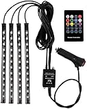 LED Innenbeleuchtung Auto, USB Ambientebeleuchtung, 3 m Mehrfarbig Auto LED Streifen, 12V 48 RGB Strip Mit Zigarettenanzünder