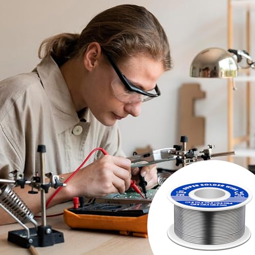 Lötzinn mit Flussmittel, Lötdraht 1mm 100g Bleifreies Lot mit Kolophonium Kern, Niedrigtemperatur Lötdraht Soldering Wire Lötzinn für Elektronischen Elektrolöten Heimwerken Und Reparatur