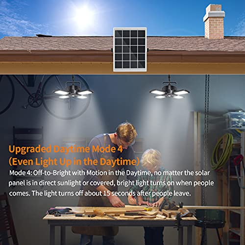 Aqonsie Solar Pendant Lights Outdoor Indoor, 1000Lm Dual Head Solar Shed Light, 120° Adjustable Solar Motion Sensor Light With Remote & 4 Lighting Modes For Shed Gazebo Home Barn Chicken Coop Patio #TOP1