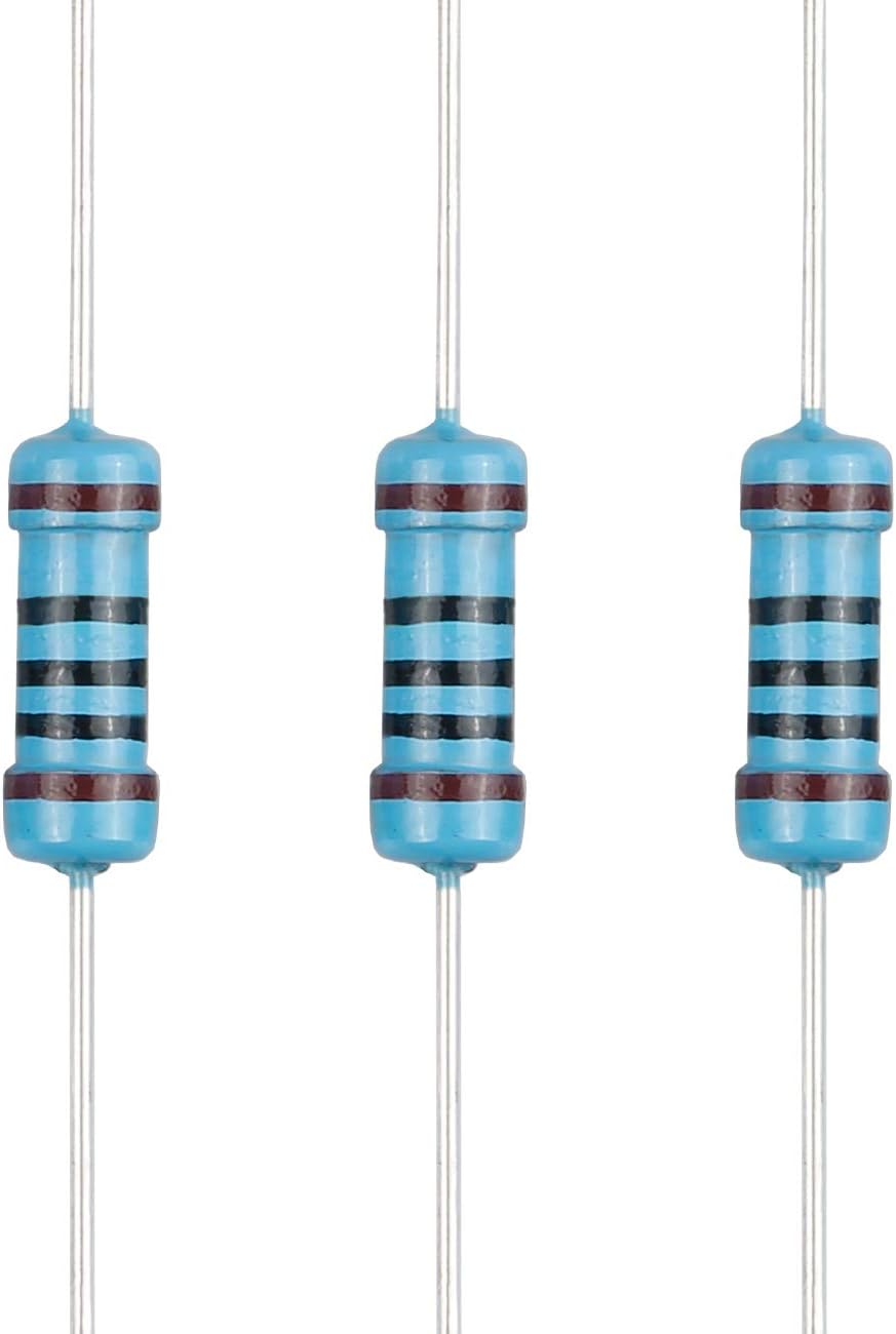 100pcs 100 ohm Resistor 1/2w (0.5Watt) ±1% Tolerance Metal Film Fixed Resistor, Multiple Values of Resistance Optional
