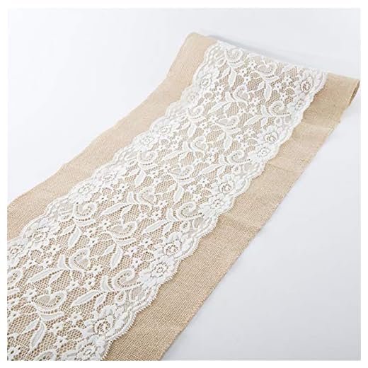 Table Runners Handgjord Enkel Vintage vit jul spets jute bord löpare hessian burlap party levererar bröllop Jul Och Nyår Dekoration naturlig burlap imiterat jute linne bord löpare Semesterpresent