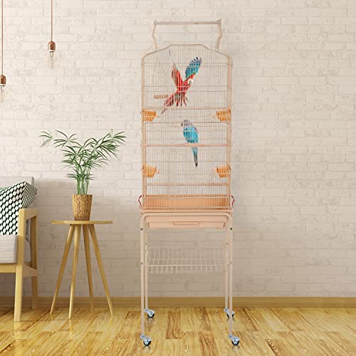BestPet Bird Cage Parakeet Cage 64 inch Open Top Standing Parrot Cage Accessories with Rolling Stand for Medium Small… - Image 3
