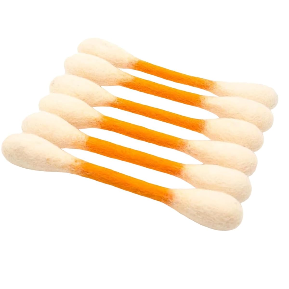 Extra-Large Cat Cotton Swab Toys 6-Piece Set Giant Catnip-Infused Chew Sticks Durable Dental Rope Toys Fun Interactive Gift for Cat Lovers Stylish Creative Portable (Orange)