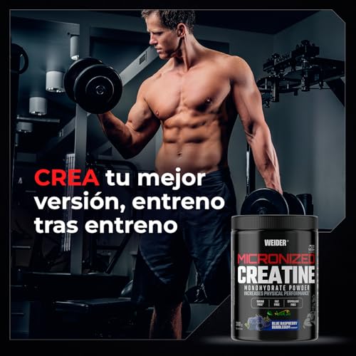 Miniatura 5 de Weider Micronized Creatine Monohydrate Powder 300g Sabor Chicle De Frambuesa. Monohidrato De Creatina 200 Mesh Con Astragin, Stevia, Sin Grasa, Sin Estimulante, Vegan