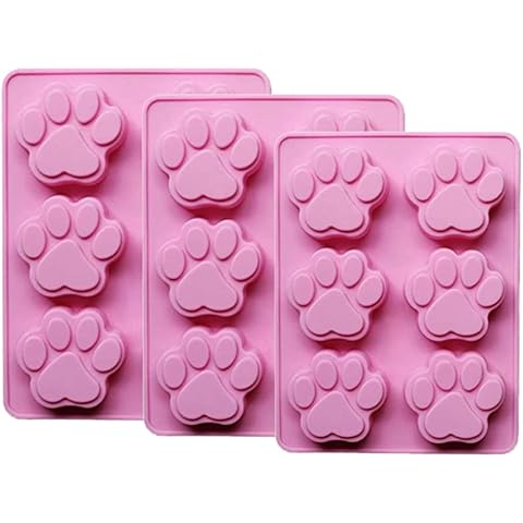 SAMZAREULO 3 Set OF Funny shape candy molds for making DOG treats,Paw shape silicone mold Cover