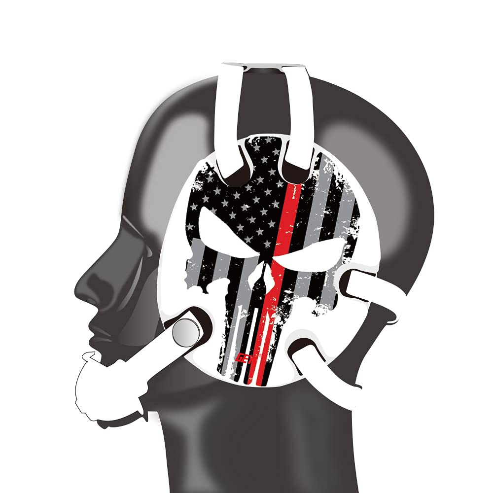 Wrestling Headgear American Flag Thin Red Line Decals (White)