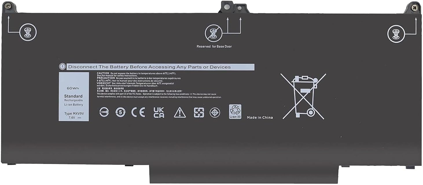 MXV9V 60Wh Laptop Battery Replacement for Dell Latitude 5300 5310 7300 7400, Latitude 5300 5310 2-in-1, Inspiron 7300 7306 2-in-1 Black Series P96G P97G P99G P100G 5VC2M 05VC2M 0829MX 7.6V 4-Cell