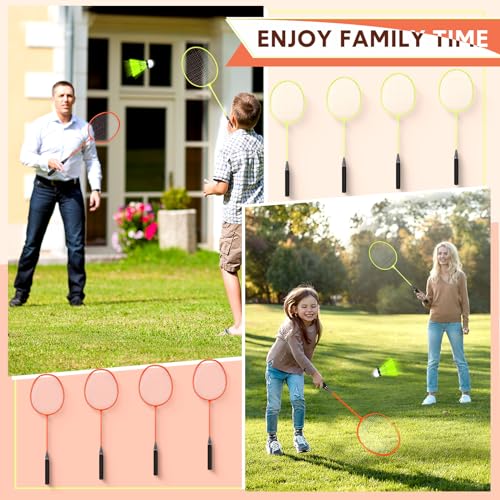 Image of 12 Pack Badminton Rackets Set Including Badminton Racquets, Nylon Shuttlecocks and Carry Bag for Outdoor Backyard Games Beginners