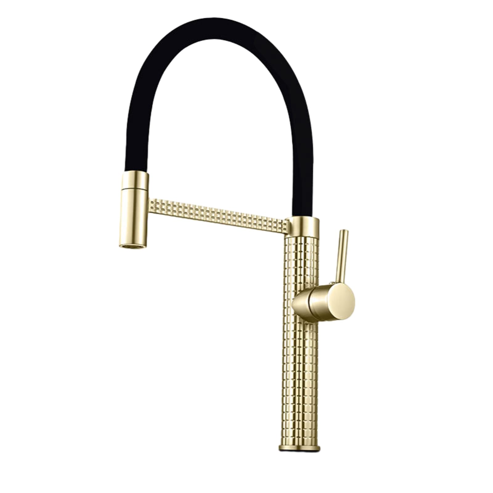 FCXWEVR Kitchen Pull Out Faucet - Copper Construction Retractable Spray Head 60cm Hose Gun Grey & Gold Leather Tube Modern Design Easy Installation Kitchen Sink Tap