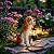 Afirst Dog Garden Statue - Outdoor Decor with Solar Lantern Valentine's Day Gift Lovely American Cocker Spaniel Figurine Patio Lawn Yard Art Ornaments Housewarming Gift