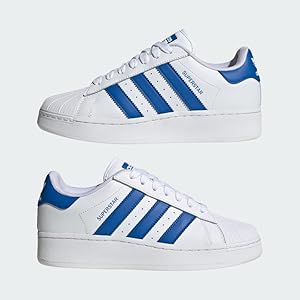adidas Originals Mens Superstar XLG Sneaker, FTWR White/Blue/FTWR