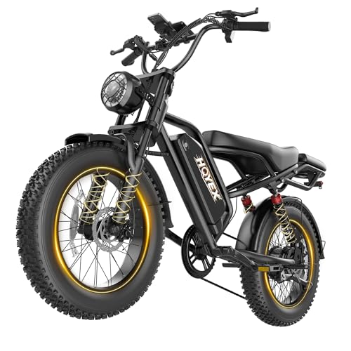 HQYEX Electric Bike for Adults, 1500W Brushless Motor Ebike, 20" Fat Tire Electric Bicycles, 48V 20Ah Battery, 31MPH Top Speed with Dual Suspension E Bikes