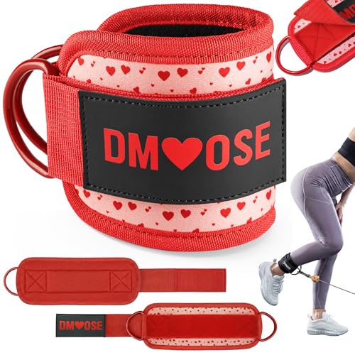 Image of DMoose Ankle Strap for Cable Machine - One Size Fit with Premium Padding, Workout Kickback Ankle Cuffs, Ankle Bands for Working Out, Booty Workouts, Leg Extension, Hip Abductors & Lower Body Exercises