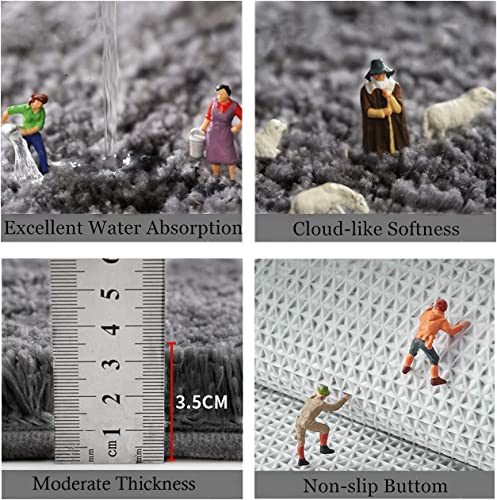 Decorus Memoryschaum Badmatte rutschfeste Badezimmerteppich Superabsorbierende Badteppiche Maschinenwaschbare Kuschelige… – Bild 4