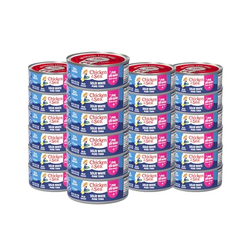 Image of Chicken of the Sea Solid White Pure Albacore MSC Tuna, 4 oz. Cans (Pack of 24), Wild Caught Tuna, No Drain
