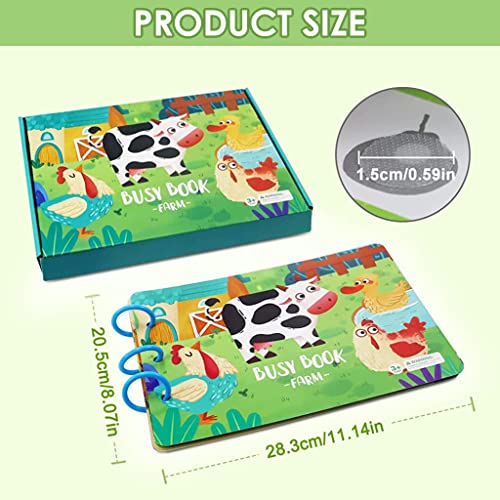 Image of PATPAT Montessori Busy Books for Kids, Autism Sensory Educational Toys, 10 Themes Farm Busy Book for Toddlers 1-3 Boys & Girls, Preschool Activity Learning Toys for Kids to Develop Learning Skill