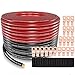 AWG 0 Gauge Wire (20Feet Black+20Feet Red) Copper Clad Aluminum,0 Gauge Battery Cable Wire Power Ground Cable,20pcs Lugs Terminal Connectors,Heat Shrink Tubing Suitable for Indoors,Outdoors,RV,Car