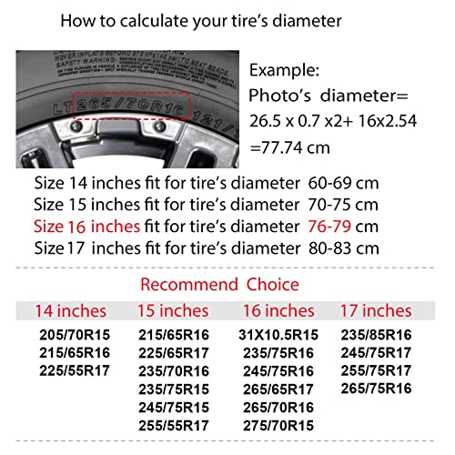 Image of Black and White Pug Face Polyester Tire Covers 16 inch Wheel Adjustable Car Cover Fit Trailer RV SUV Many Vehicles Car Diameter 29 inch-31 inch