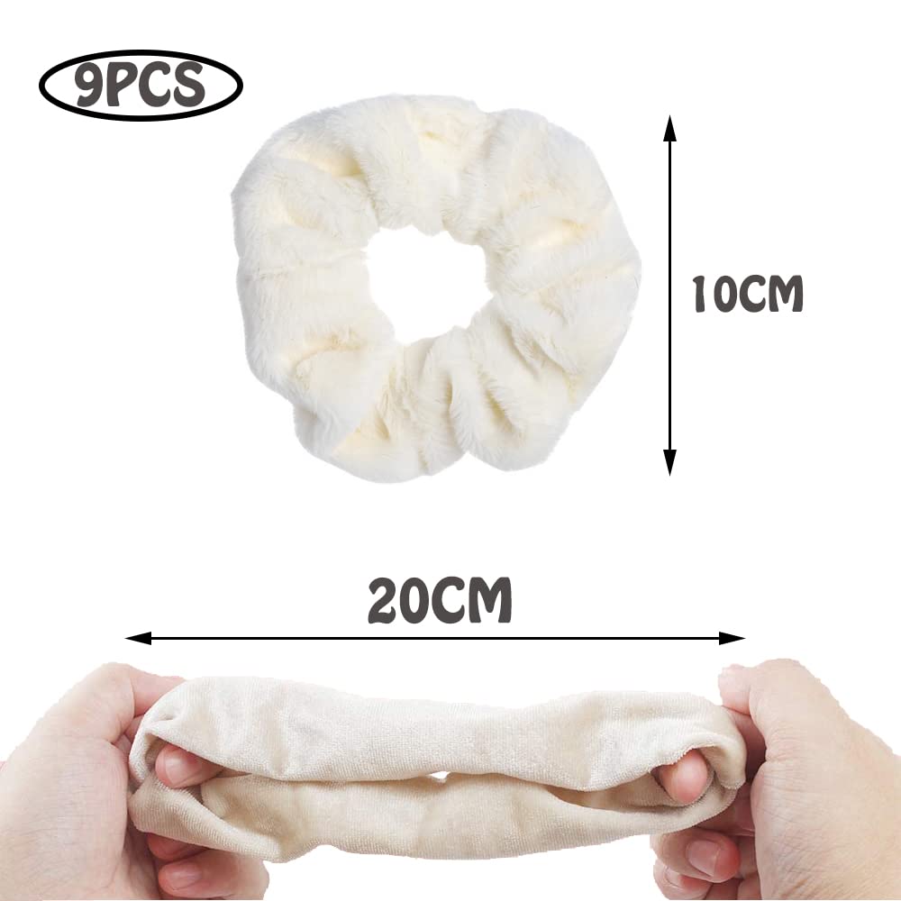 IVARYSS Scrunchies, elastici in velluto di alta qualità, elastici spessi in tinta unita, accessori per capelli per donne e ragazze, confezione da 12